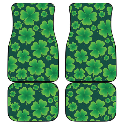 Four-Leaf Clover St. Patrick's Day Print Front and Back Car Floor Mats