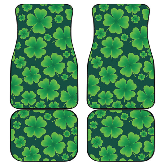 Four-Leaf Clover St. Patrick's Day Print Front and Back Car Floor Mats