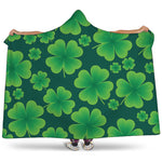 Four-Leaf Clover St. Patrick's Day Print Hooded Blanket