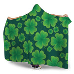 Four-Leaf Clover St. Patrick's Day Print Hooded Blanket