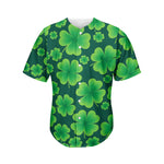 Four-Leaf Clover St. Patrick's Day Print Men's Baseball Jersey
