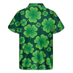 Four-Leaf Clover St. Patrick's Day Print Men's Short Sleeve Shirt