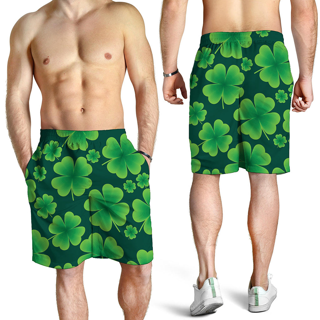 Four-Leaf Clover St. Patrick's Day Print Men's Shorts