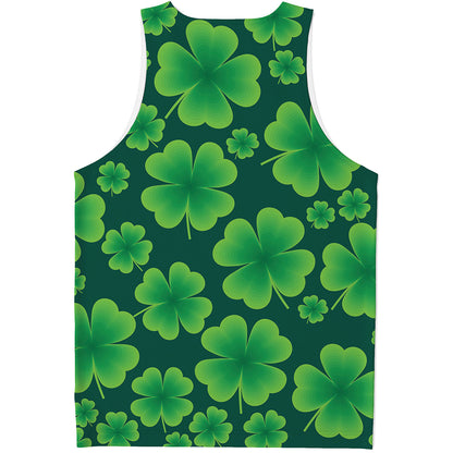 Four-Leaf Clover St. Patrick's Day Print Men's Tank Top