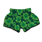 Four-Leaf Clover St. Patrick's Day Print Muay Thai Boxing Shorts