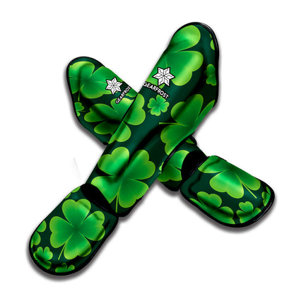 Four-Leaf Clover St. Patrick's Day Print Muay Thai Shin Guard