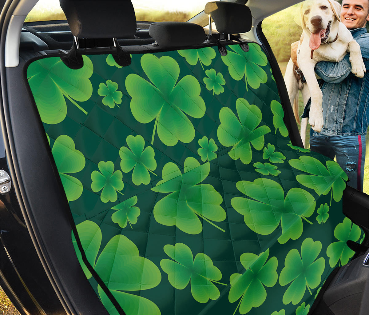 Four-Leaf Clover St. Patrick's Day Print Pet Car Back Seat Cover
