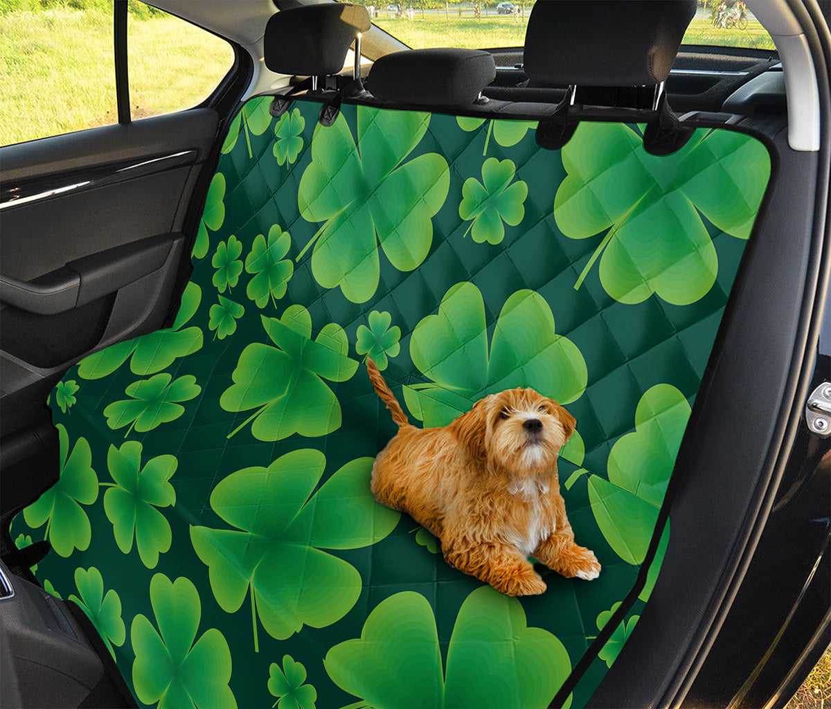 Four-Leaf Clover St. Patrick's Day Print Pet Car Back Seat Cover