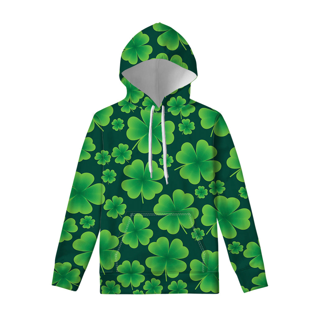 Four-Leaf Clover St. Patrick's Day Print Pullover Hoodie