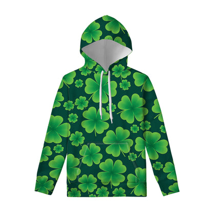 Four-Leaf Clover St. Patrick's Day Print Pullover Hoodie