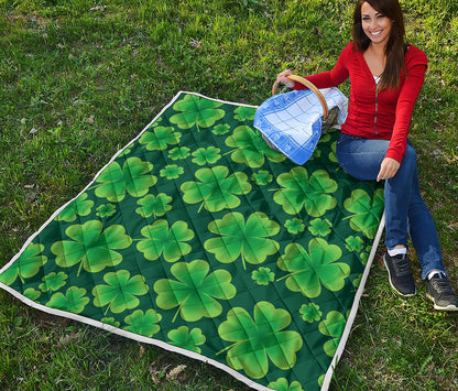 Four-Leaf Clover St. Patrick's Day Print Quilt