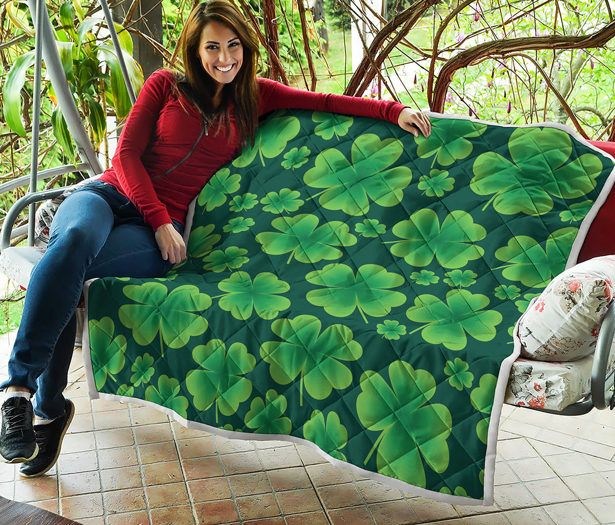 Four-Leaf Clover St. Patrick's Day Print Quilt