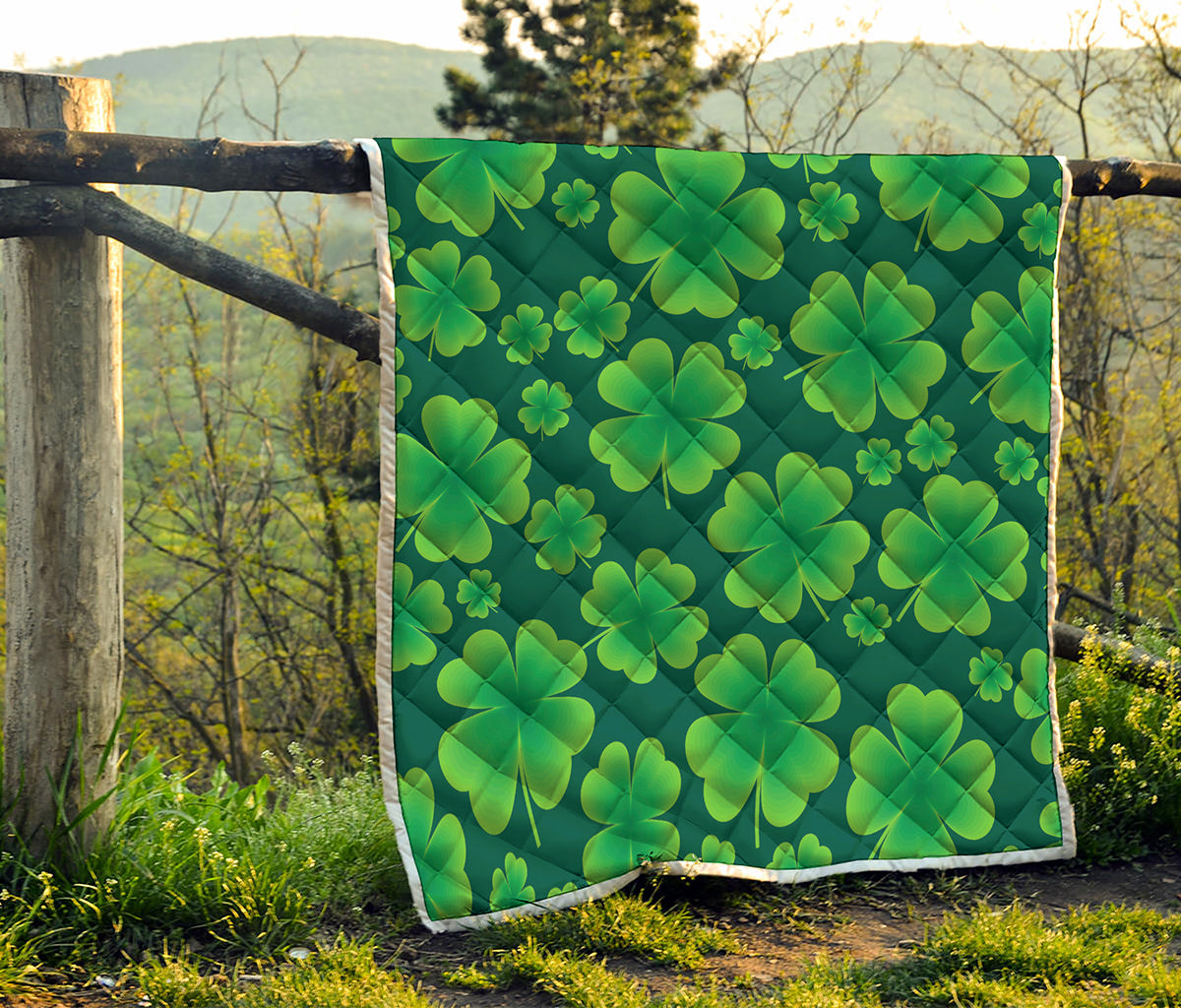 Four-Leaf Clover St. Patrick's Day Print Quilt