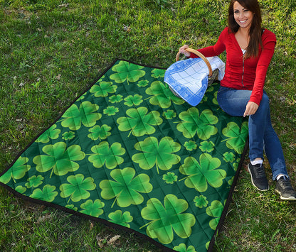Four-Leaf Clover St. Patrick's Day Print Quilt