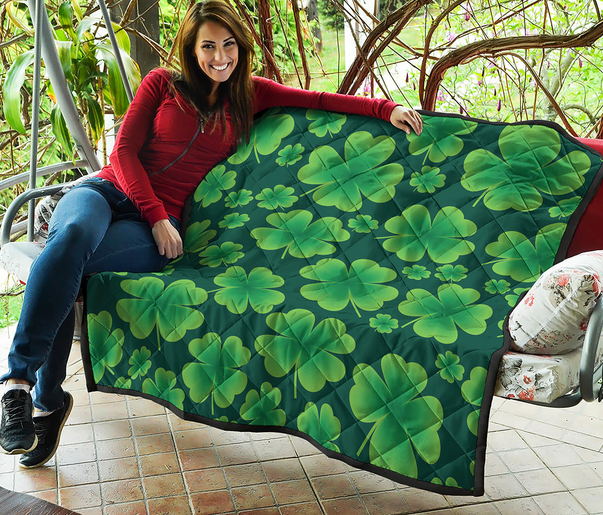 Four-Leaf Clover St. Patrick's Day Print Quilt