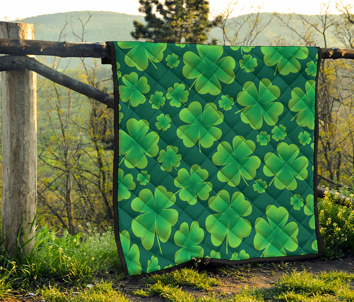 Four-Leaf Clover St. Patrick's Day Print Quilt
