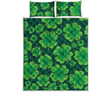 Four-Leaf Clover St. Patrick's Day Print Quilt Bed Set