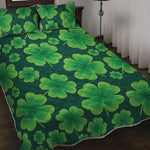 Four-Leaf Clover St. Patrick's Day Print Quilt Bed Set