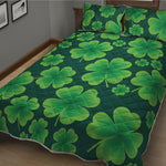 Four-Leaf Clover St. Patrick's Day Print Quilt Bed Set