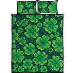 Four-Leaf Clover St. Patrick's Day Print Quilt Bed Set