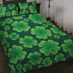 Four-Leaf Clover St. Patrick's Day Print Quilt Bed Set