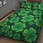 Four-Leaf Clover St. Patrick's Day Print Quilt Bed Set