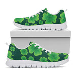 Four-Leaf Clover St. Patrick's Day Print White Sneakers