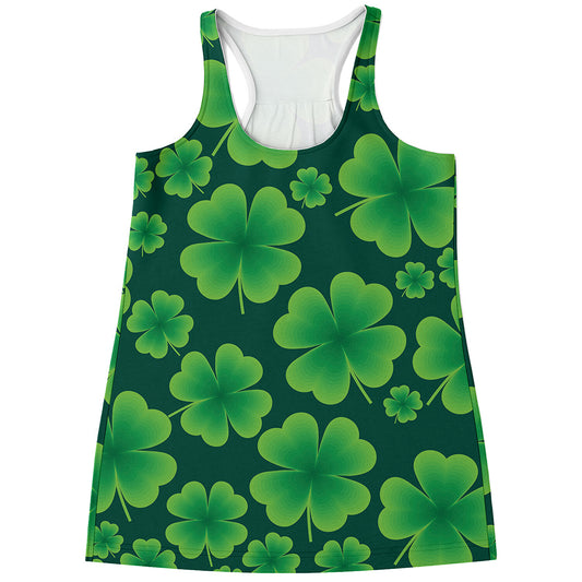 Four-Leaf Clover St. Patrick's Day Print Women's Racerback Tank Top