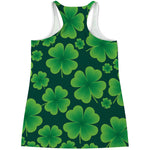 Four-Leaf Clover St. Patrick's Day Print Women's Racerback Tank Top