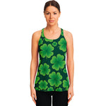 Four-Leaf Clover St. Patrick's Day Print Women's Racerback Tank Top