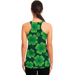 Four-Leaf Clover St. Patrick's Day Print Women's Racerback Tank Top