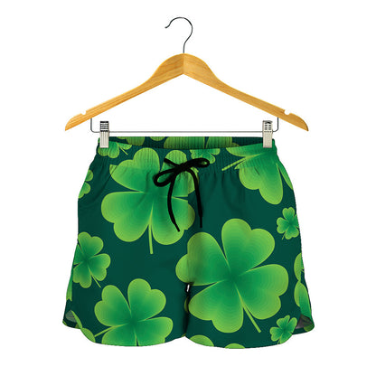 Four-Leaf Clover St. Patrick's Day Print Women's Shorts