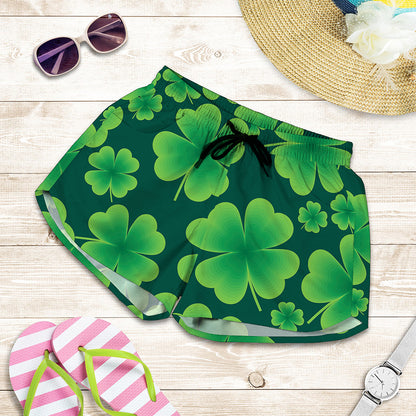 Four-Leaf Clover St. Patrick's Day Print Women's Shorts