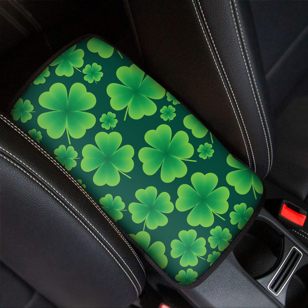 Four-Leaf Clover St. Patrick's Day Print Car Center Console Cover