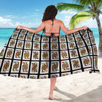 Four Queens Playing Cards Pattern Print Beach Sarong Wrap