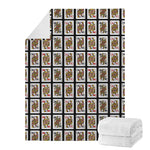 Four Queens Playing Cards Pattern Print Blanket