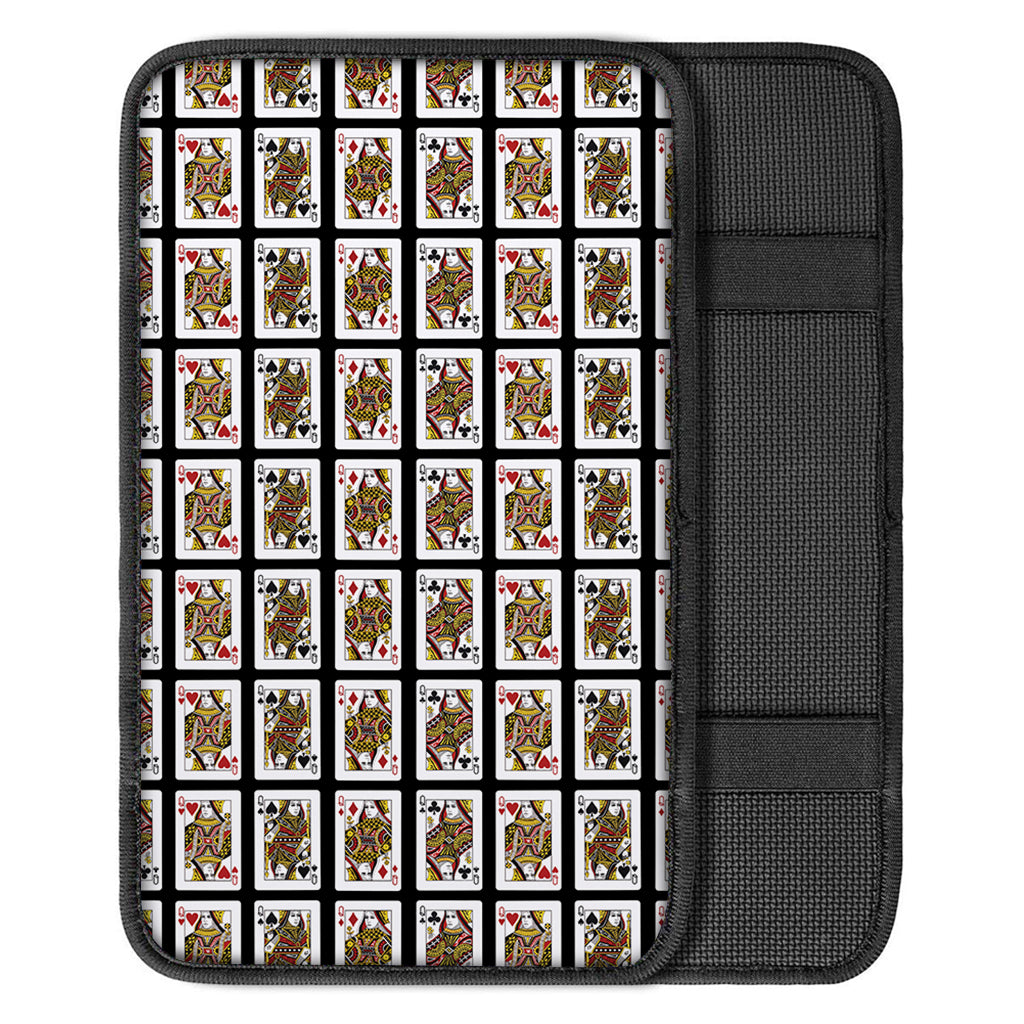 Four Queens Playing Cards Pattern Print Car Center Console Cover
