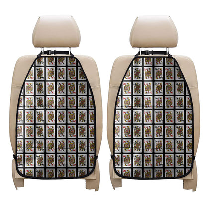 Four Queens Playing Cards Pattern Print Car Seat Organizers