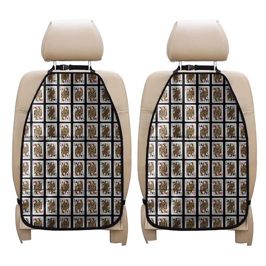 Four Queens Playing Cards Pattern Print Car Seat Organizers