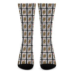 Four Queens Playing Cards Pattern Print Crew Socks