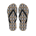 Four Queens Playing Cards Pattern Print Flip Flops