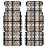 Four Queens Playing Cards Pattern Print Front and Back Car Floor Mats