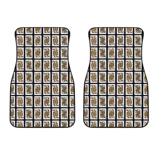 Four Queens Playing Cards Pattern Print Front Car Floor Mats