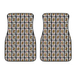 Four Queens Playing Cards Pattern Print Front Car Floor Mats