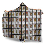 Four Queens Playing Cards Pattern Print Hooded Blanket