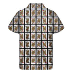 Four Queens Playing Cards Pattern Print Men's Short Sleeve Shirt