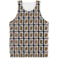 Four Queens Playing Cards Pattern Print Men's Tank Top