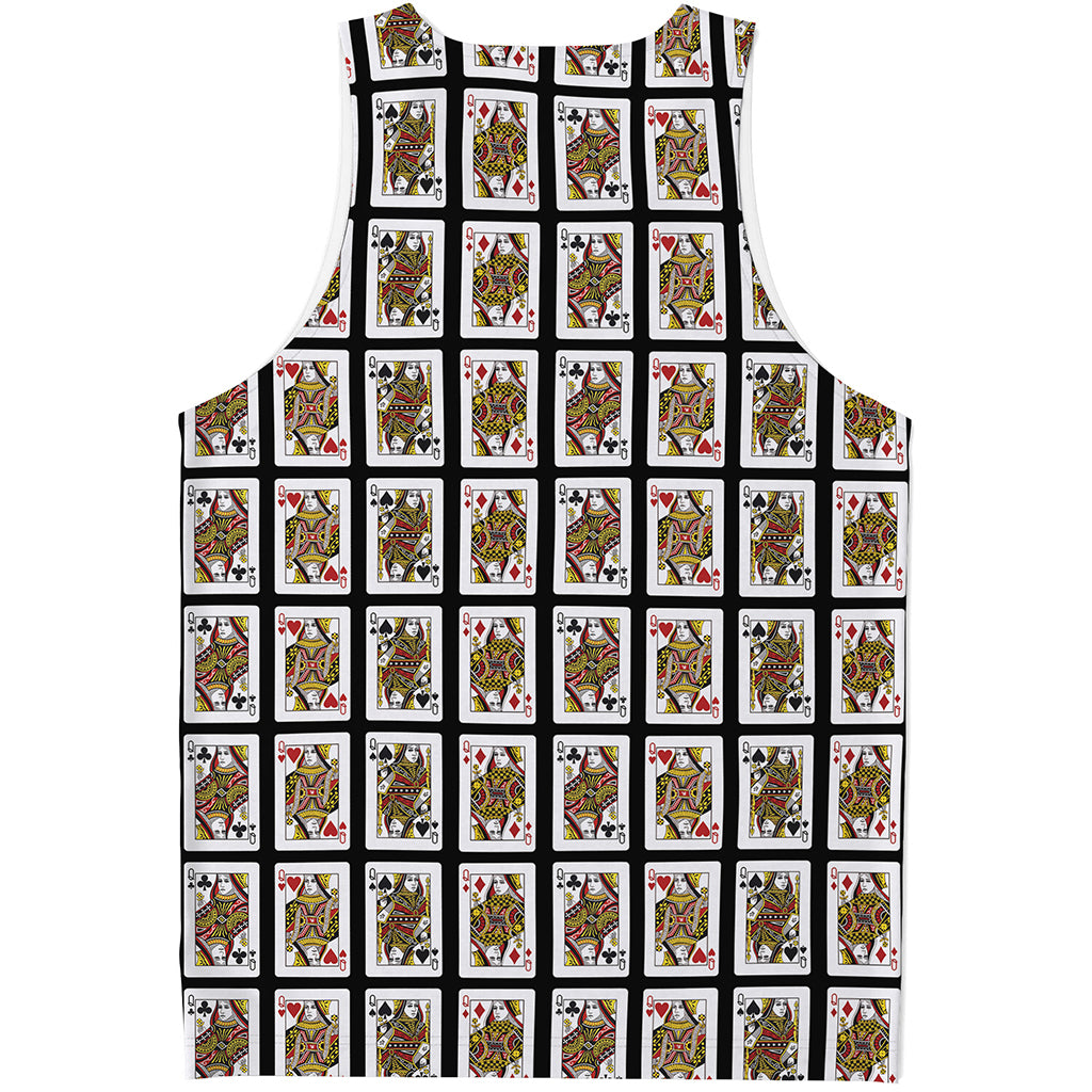 Four Queens Playing Cards Pattern Print Men's Tank Top