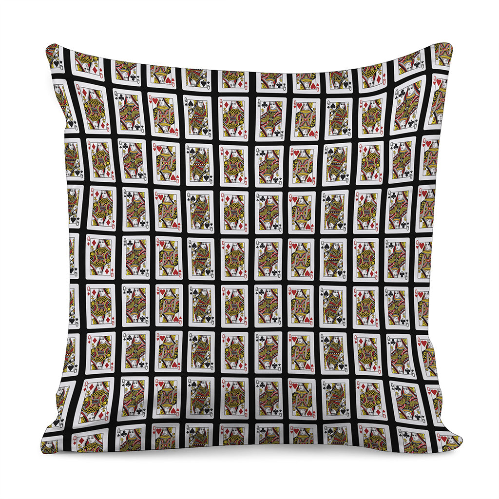 Four Queens Playing Cards Pattern Print Pillow Cover