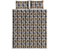 Four Queens Playing Cards Pattern Print Quilt Bed Set